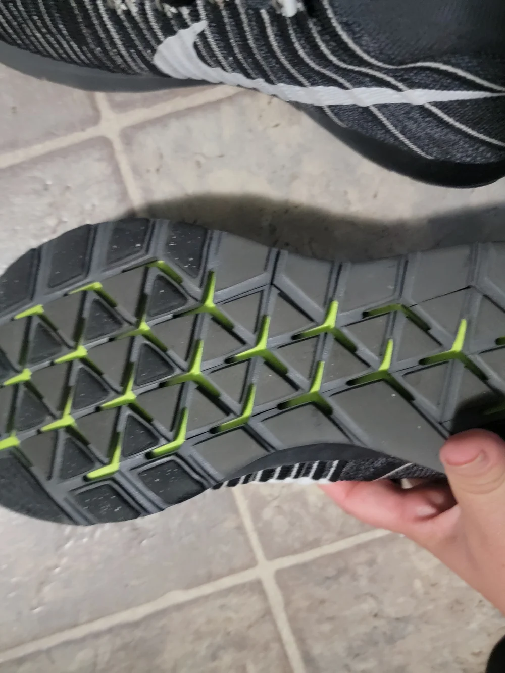 Nike Black and White Running Shoes with Swoosh